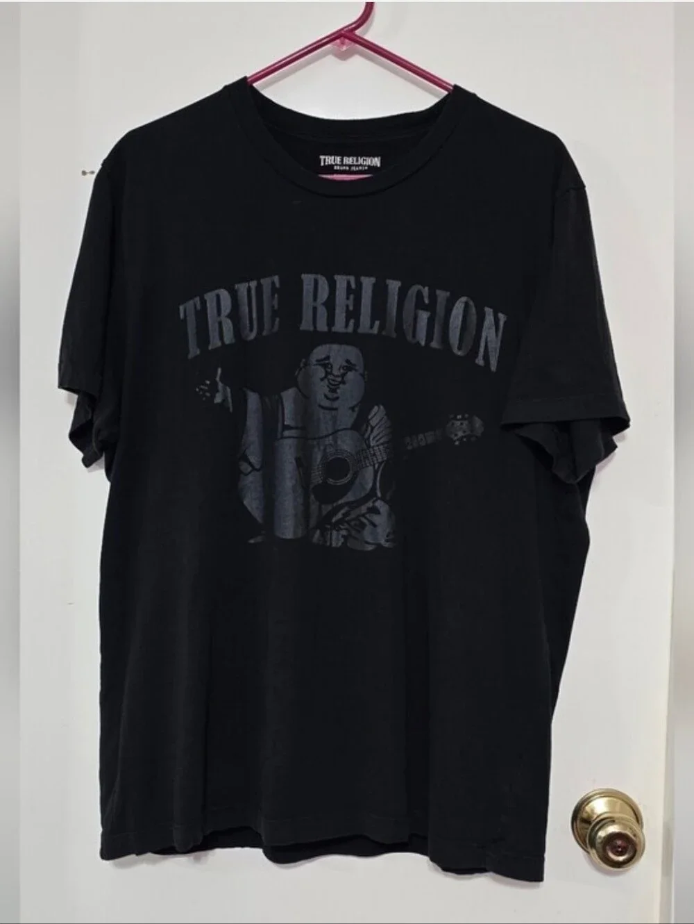 True Religion Men's Black Graphic Crew Neck T-Shirt
